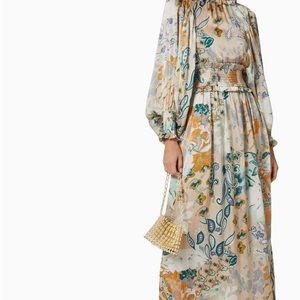 Elliatt Paisley Floral Print Long Sleeve Midi Dress